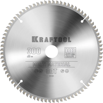 KRAFTOOL  Multi Material, 300 х 30 мм, 80Т, пильный диск по алюминию (36953-300-30) 36953-300-30