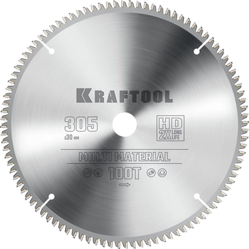 KRAFTOOL  Multi Material, 305 х 30 мм, 100Т, пильный диск по алюминию (36953-305-30) 36953-305-30