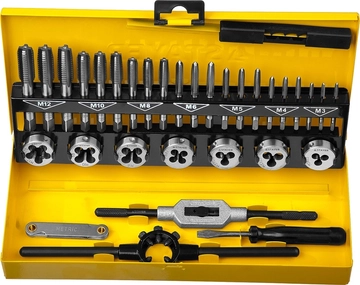 STAYER  MaXCut, 32 предмета, легированная сталь, набор комплектных метчиков и плашек (28014-H32) 28014-H32