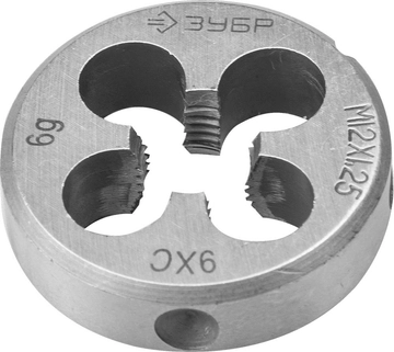 ЗУБР  М12 x 1.25 мм, сталь 9ХС, плашка круглая ручная (4-28022-12-1.25) 4-28022-12-1.25