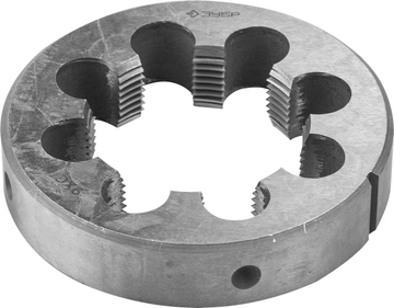 ЗУБР  G 3/4″, сталь 9ХС, плашка круглая ручная (4-28032-3/4) 4-28032-3/4