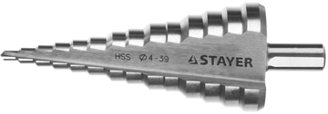 STAYER  4-39 мм, 14 ступеней, сталь HSS, ступенчатое сверло (29660-4-39-14) 29660-4-39-14