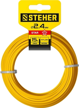STEHER  ЗВЕЗДА, 2.4 мм, 15 м, леска для триммера (75010-2.4) 75010-2.4