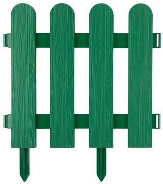 GRINDA  Штакетник, 29 х 224 см, зеленый, 7 секций, декоративный забор (422209-G) 422209-G