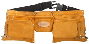 STAYER  кожаный, 2 скобы, пояс для инструментов с 11 карманами, Professional (38520) 38520