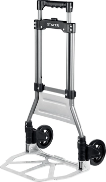 STAYER  PROTruck, до 90кг, каркас из стали, платформа из алюминия, платформа 39х28см, колеса d13см, вес 4кг, складная хозяйственная тележка (38755-90) 38755-90