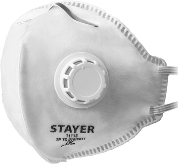 STAYER  FV-80, класс защиты FFP1, плоская, фильтрующая полумаска с клапаном выдоха (11113) 11113_z01