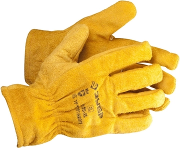 ЗУБР  XL, рабочие с подкладкой, спилковые перчатки (1135-XL) 1135-XL