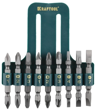 KRAFTOOL  KraftMax, 9 шт, набор двусторонних бит (26060-H10) 26060-H10