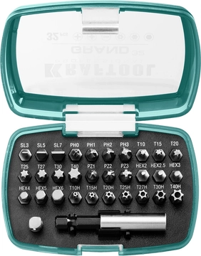 KRAFTOOL  Grand-32, с магнитным адаптером 32 шт, набор бит (26083-H32) 26083-H32