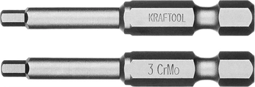 KRAFTOOL  X-Drive Hex 3, 50 мм, 2 шт, торсионные биты (26127-3-50-2) 26127-3-50-2