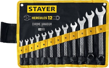 STAYER  HERCULES, 12 шт, 6 - 22 мм, набор комбинированных гаечных ключей, Professional (27081-H12) 27081-H12_z01