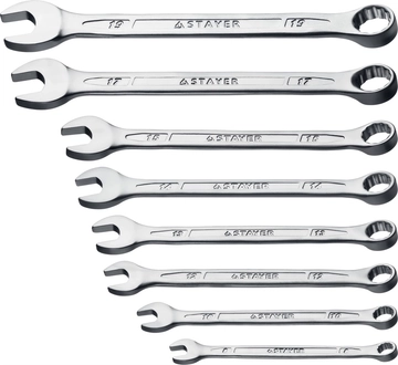 STAYER  HERCULES, 8 шт, 8 - 19 мм, набор комбинированных гаечных ключей, Professional (27085-H8) 27085-H8_z01