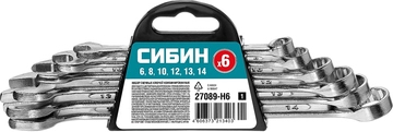СИБИН  6 шт, 6 - 14 мм, набор комбинированных гаечных ключей (27089-H6) 27089-H6_z01