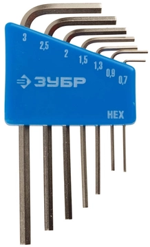 ЗУБР  7 шт, набор мини имбусовых ключей (27471-H7) 27471-H7
