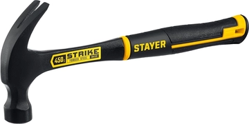 STAYER  Strike, 450 г, цельнометаллический столярный молоток-гвоздодёр, Professional (2025-450) 2025-450