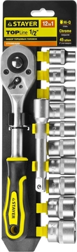 STAYER  RSS 12L, 12 предм., (1/2″), набор торцовых головок (27750-H12) 27750-H12
