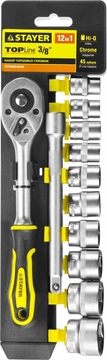 STAYER  RSS 12M, 12 предм., (3/8″), набор торцовых головок (27752-H12) 27752-H12