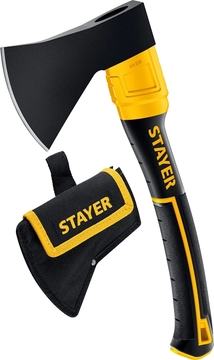 STAYER  FIBERGLASS, 600/800 г, с чехлом, 350 мм, кованый топор, Professional (2062-06P) 2062-06P_z02
