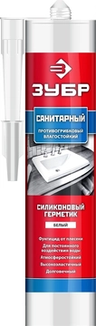 ЗУБР  280 мл, белый, санитарный силиконовый герметик (41235-0) 41235-0