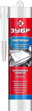 ЗУБР  280 мл, прозрачный, санитарный силиконовый герметик (41235-2) 41235-2