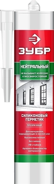 ЗУБР  280 мл, прозрачный, нейтральный силиконовый герметик (41237-2) 41237-2