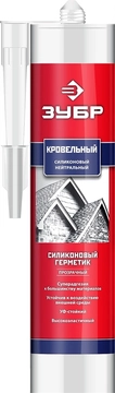 ЗУБР  280 мл, прозрачный, кровельный силиконовый герметик, Профессионал (41238-2) 41238-2