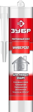 ЗУБР  300 мл, белый, универсальный монтажный клей (41331) 41331