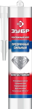 ЗУБР  300 мл, прозрачный, суперсильный монтажный клей (41332) 41332