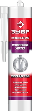 ЗУБР  300 мл, прозрачный, монтажный клей мгновенная хватка (41334) 41334