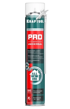 KRAFTOOL  ADAPTER PRO, 750 мл, адаптерная, всесезонная, SVS, не залипающий клапан, выход до 45 л, монтажная пена (41173) 41173_z01