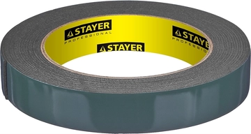 STAYER  19 мм, 5 м, черная, на вспененной основе, двухсторонняя клейкая лента, Professional (12233-19-05) 12233-19-05