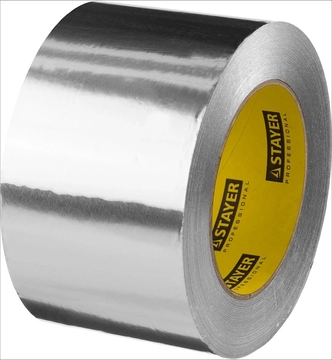 STAYER  ProTape, 75 мм, 50 м, до 120 °С, самоклеящаяся алюминиевая лента, Professional (12268-75-50) 12268-75-50