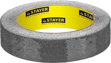 STAYER  25 мм, 5 м, черная, противоскользящая клейкая лента, Professional (12270-25-05) 12270-25-05