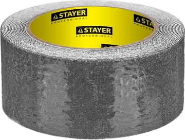 STAYER  50 мм, 5 м, черная, противоскользящая клейкая лента, Professional (12270-50-05) 12270-50-05