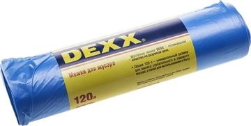 DEXX  120 л, 10 шт, голубые, мусорные мешки (39150-120) 39150-120