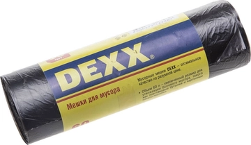 DEXX  60 л, 20 шт, черные, мусорные мешки (39150-60) 39150-60