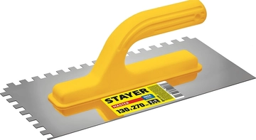 STAYER  130 х 270 мм, зуб 8 х 8 мм, штукатурная гладилка (08012-08) 08012-08_z01