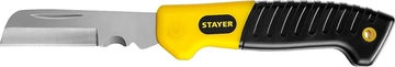 STAYER  прямое лезвие, монтерский складной нож, Professional (45408) 45408