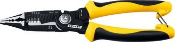 STAYER  XM-21, резка d 14мм, зачистка 0.75 – 25 мм2, кримпер 2.5 мм2, плоскогубцы 210 мм, многофункциональные клещи, Professional (23342-21) 23342-21
