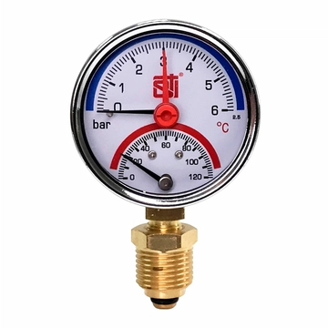 Термоманометр радиальный STI ∅63 120°C 6 bar УП (G½") т тт000018934