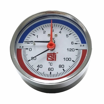 Термоманометр аксиальный STI ∅80 120°C 6 bar УП (G½") т тт000018945