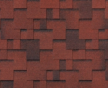 Черепица гибкая RoofShield Фемили Эко Лайт Модерн красный с оттенением GL 233653