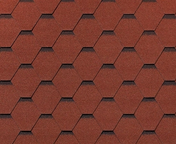 Черепица гибкая RoofShield Классик Стандарт кирпично-красный с оттенением GL 233572