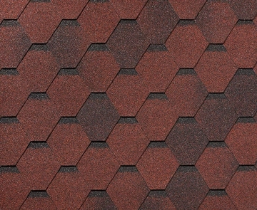 Черепица гибкая RoofShield Фемили Эко Лайт Стандарт красный с оттенением GL 233649