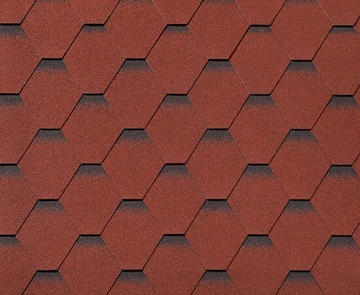 Черепица гибкая RoofShield Классик Стандарт красный с оттенением GL 233580