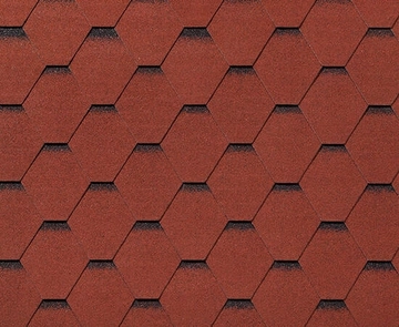 Черепица гибкая RoofShield Фемили Лайт Стандарт красный с оттенением GL 233619