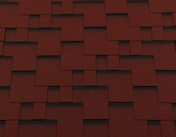 Черепица гибкая RoofShield Премиум Модерн красный с оттенением GL 610971
