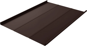 Фальц двойной стоячий Line Grand Line 0,45 Drap TwinColor с пленкой на замках RAL 8017 шоколад GL 806008