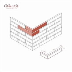 Камень искусственный для НФС White Hills Остия Брик F384-95 угловой элемент правый с расшивкой 0,9см, норма упаковки 0,6 пм GL 745304
